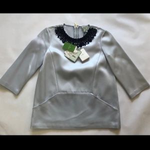 kate spade madison avenue orlin silk beaded top 0